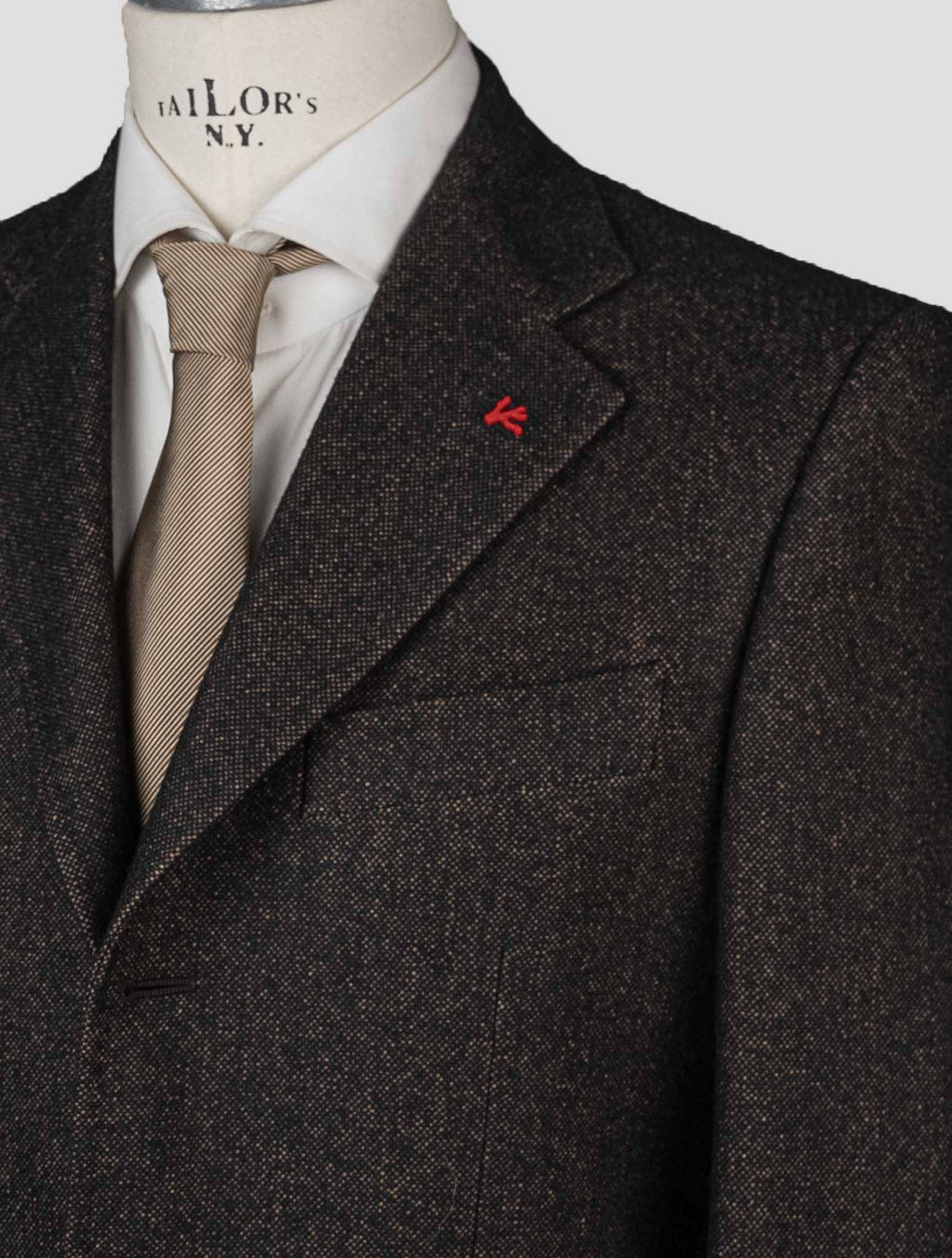 Isaia Brown Wool Cotton Blazer