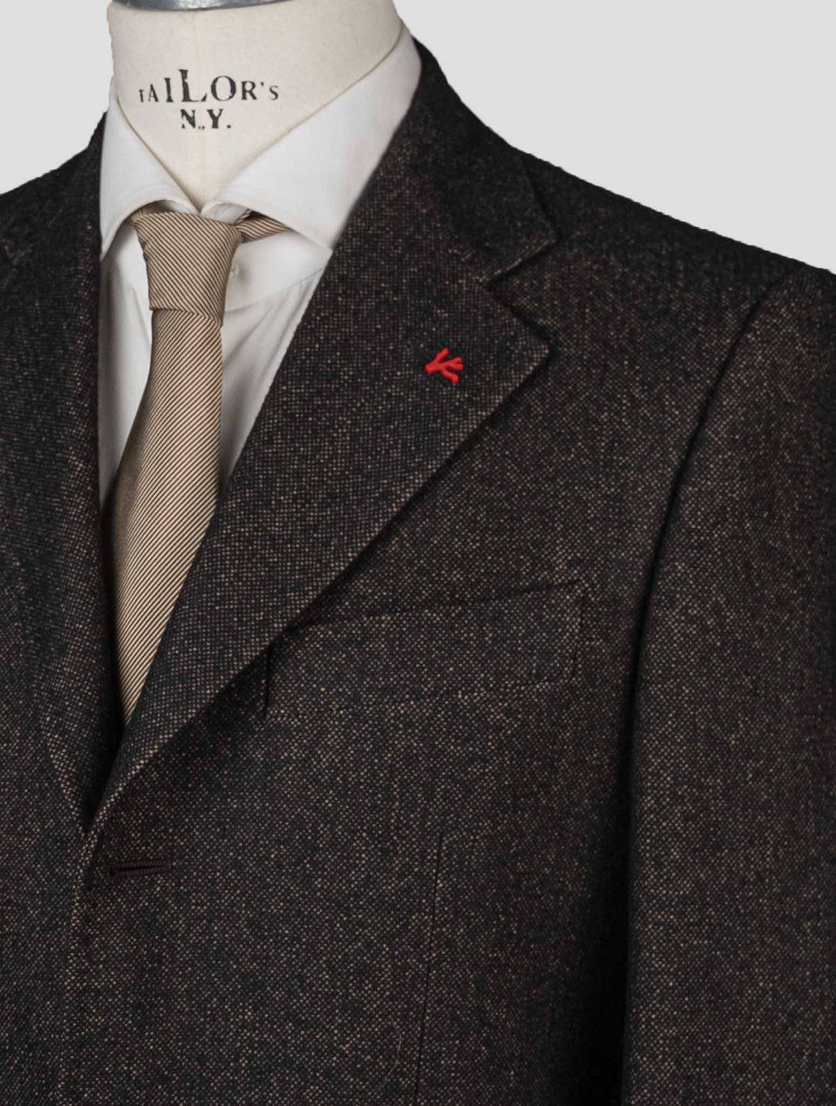 Isaia Brown Wool Cotton Blazer