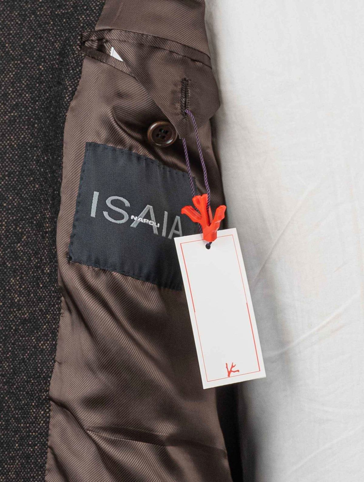 Isaia Brown Wool Cotton Blazer