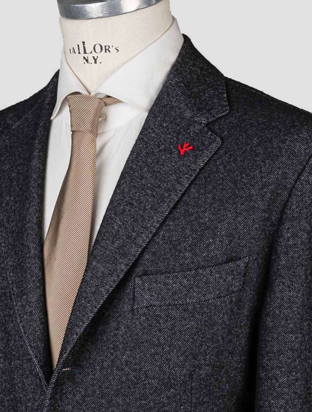 Isaia Gray Wool Cotton Blazer