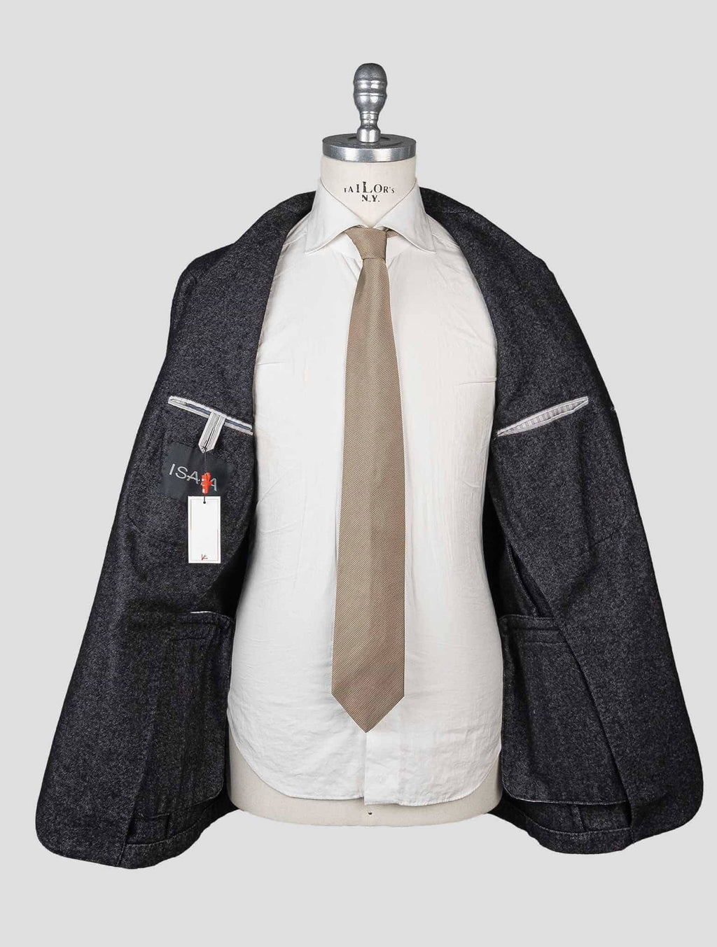 Isaia Gray Wool Cotton Blazer
