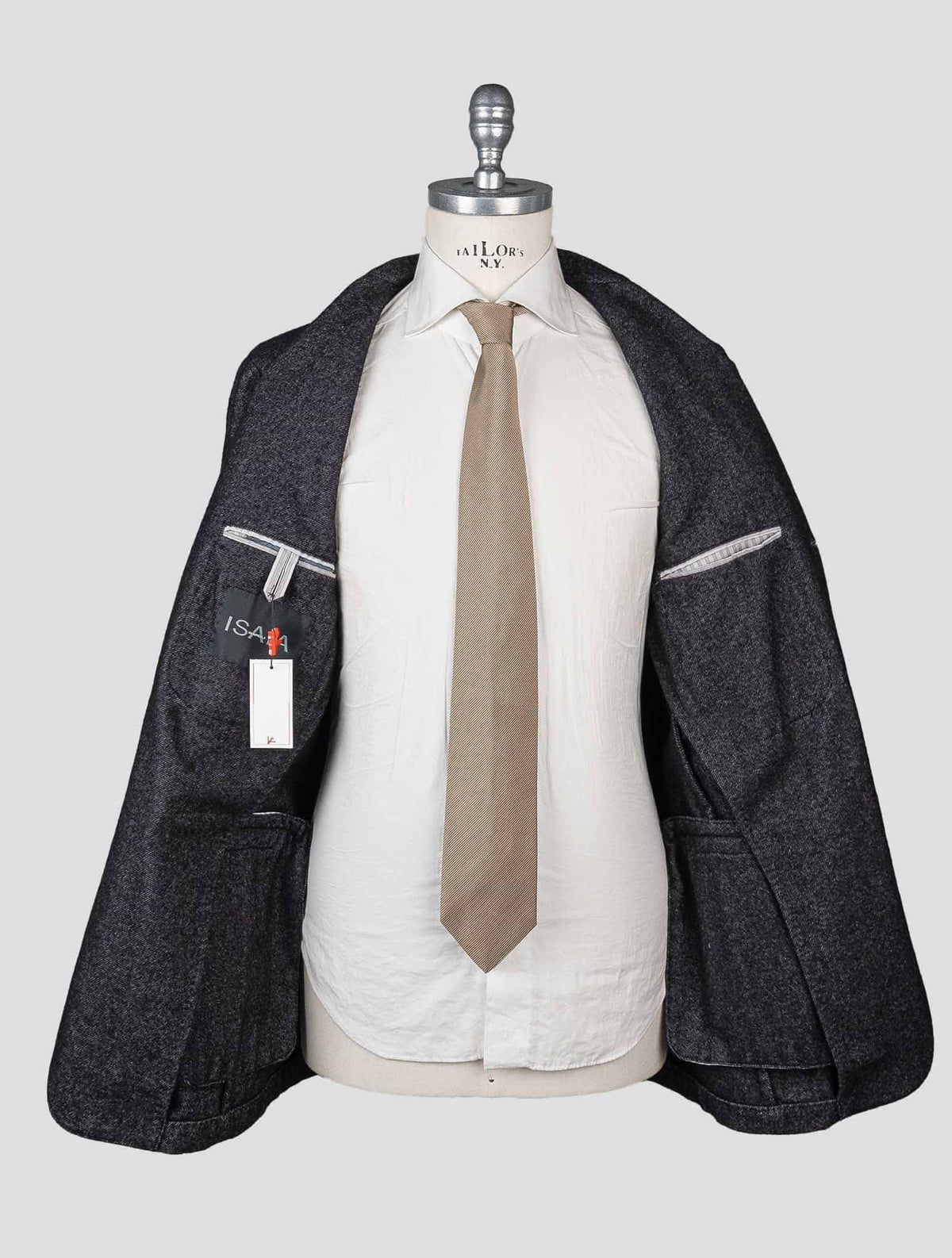 Isaia Gray Wool Cotton Blazer