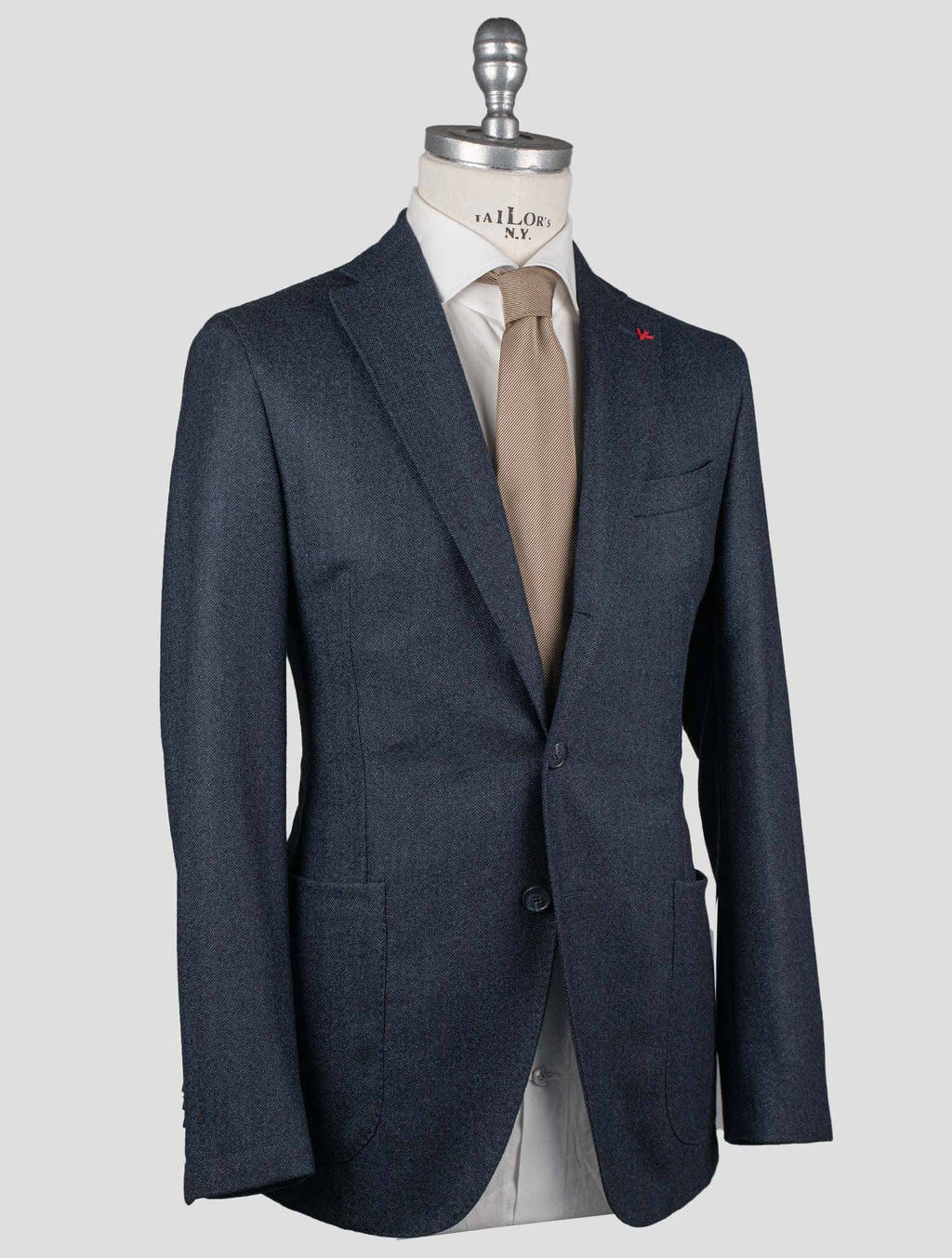 Isaia Isaia Blue Virgin Wool Blazer Blue 001