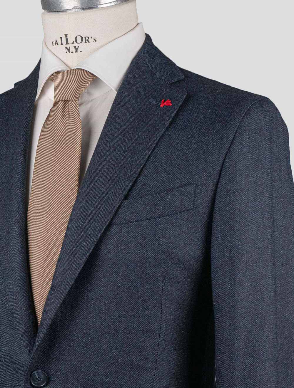 Isaia Blue Virgin Wool Blazer