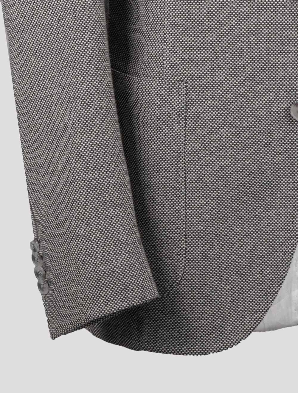 Isaia Black White Wool Cashmere Ea Blazer