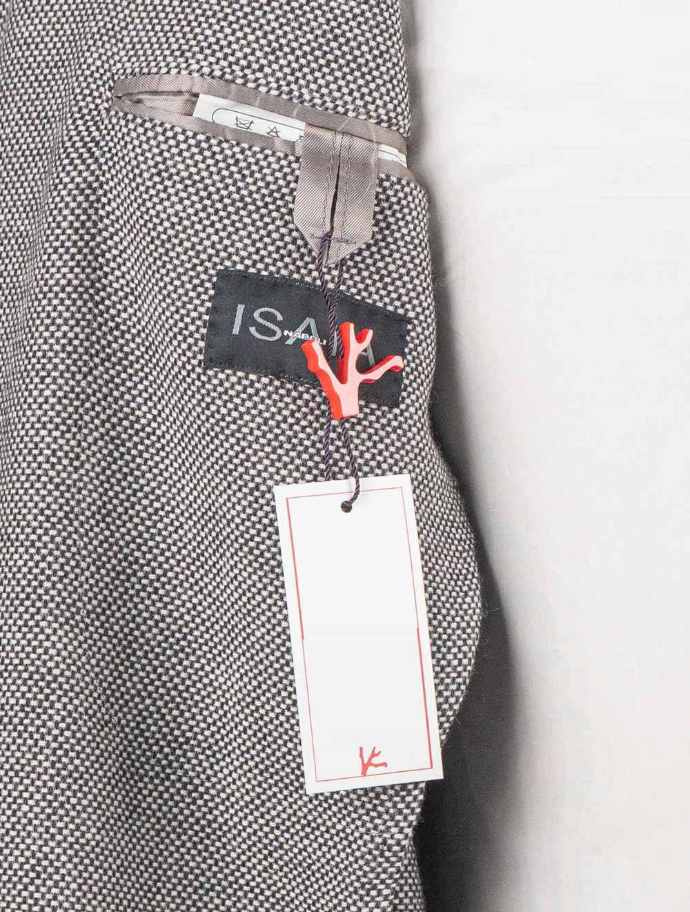 Isaia Black White Wool Cashmere Ea Blazer