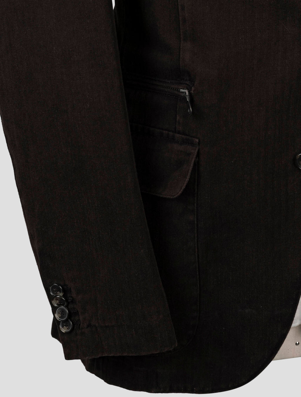 Isaia Brown Cotton Blazer