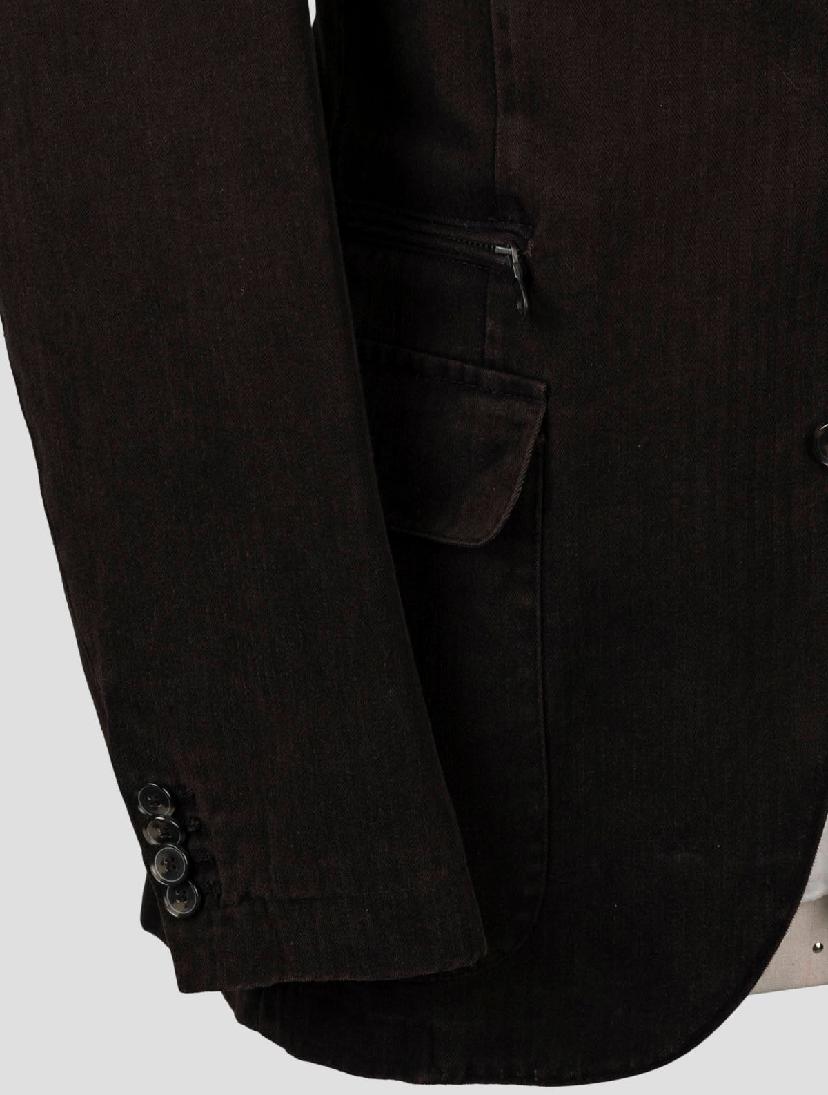 Isaia Brown Cotton Blazer