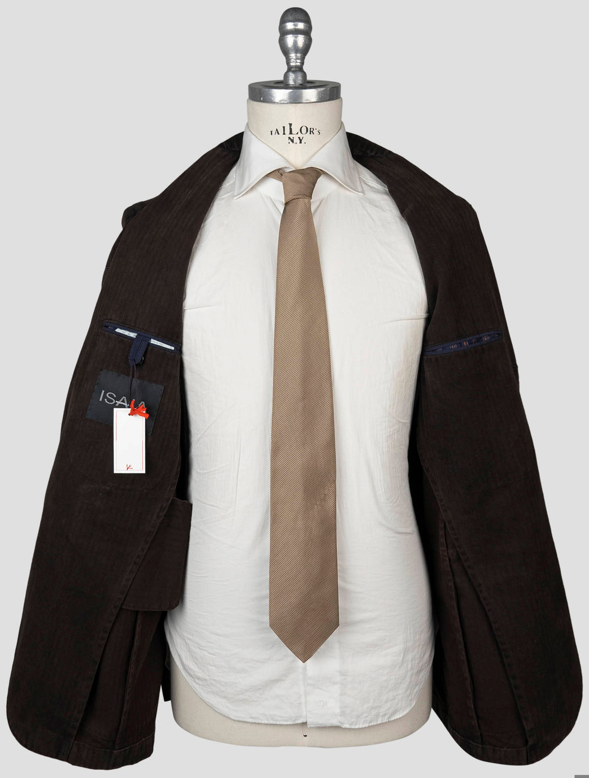 Isaia Brown Cotton Blazer