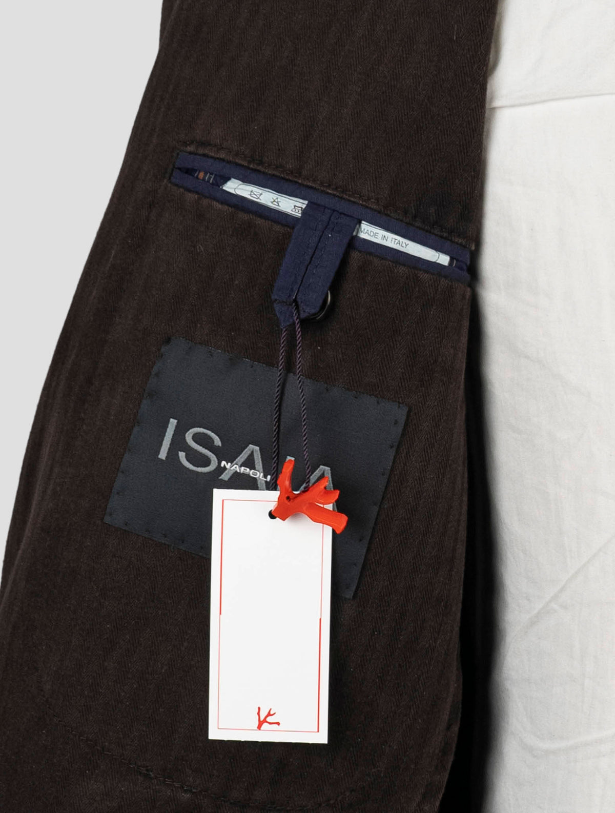 Isaia Brown Cotton Blazer