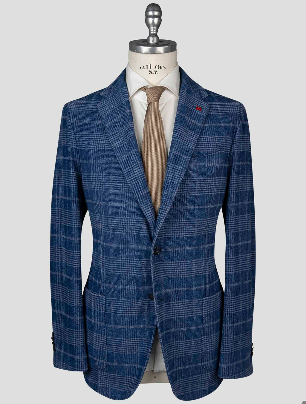 Isaia Blue Cotton Ea Blazer