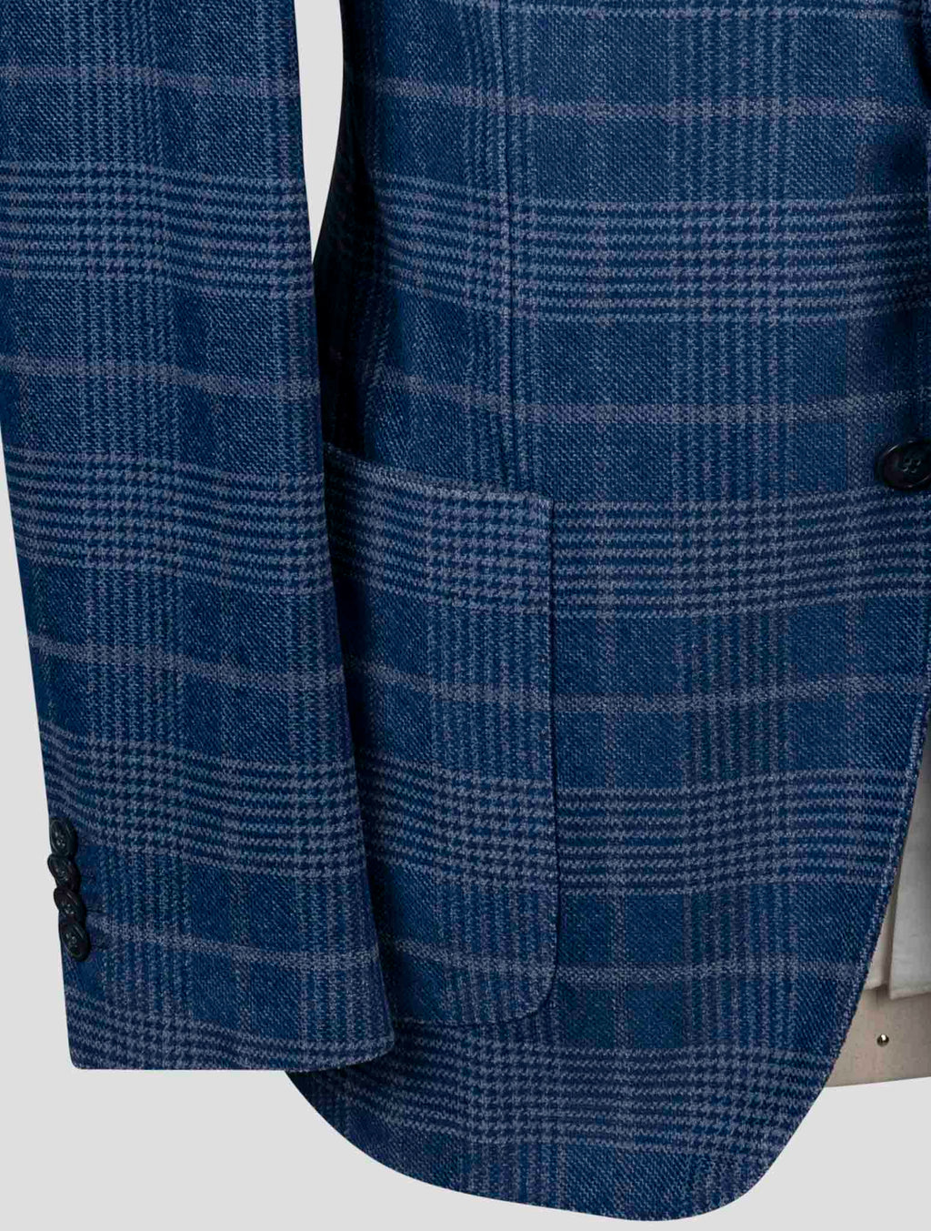 Isaia Blue Cotton Ea Blazer