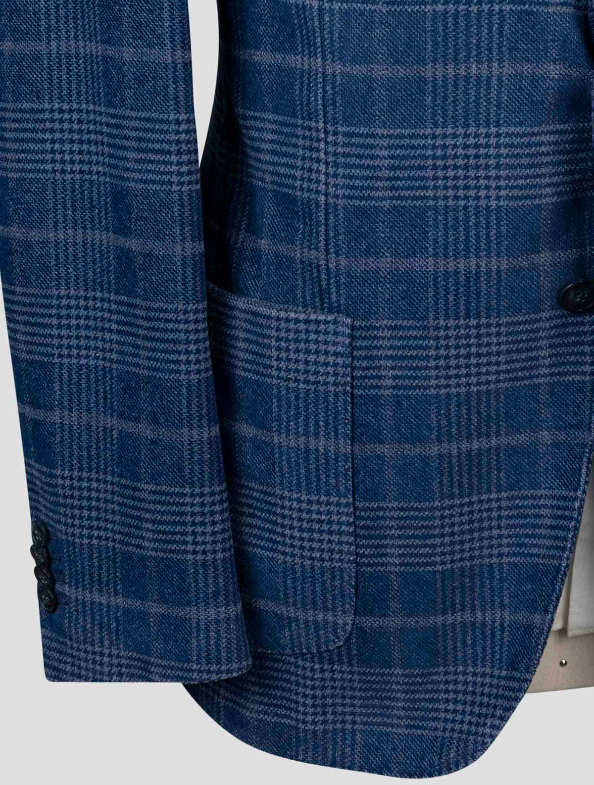 Isaia Blue Cotton Ea Blazer