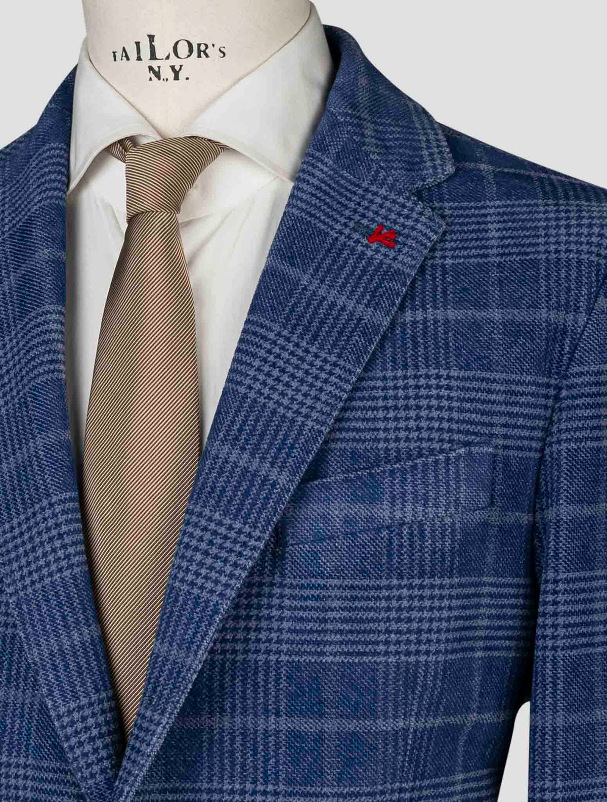 Isaia Blue Cotton Ea Blazer