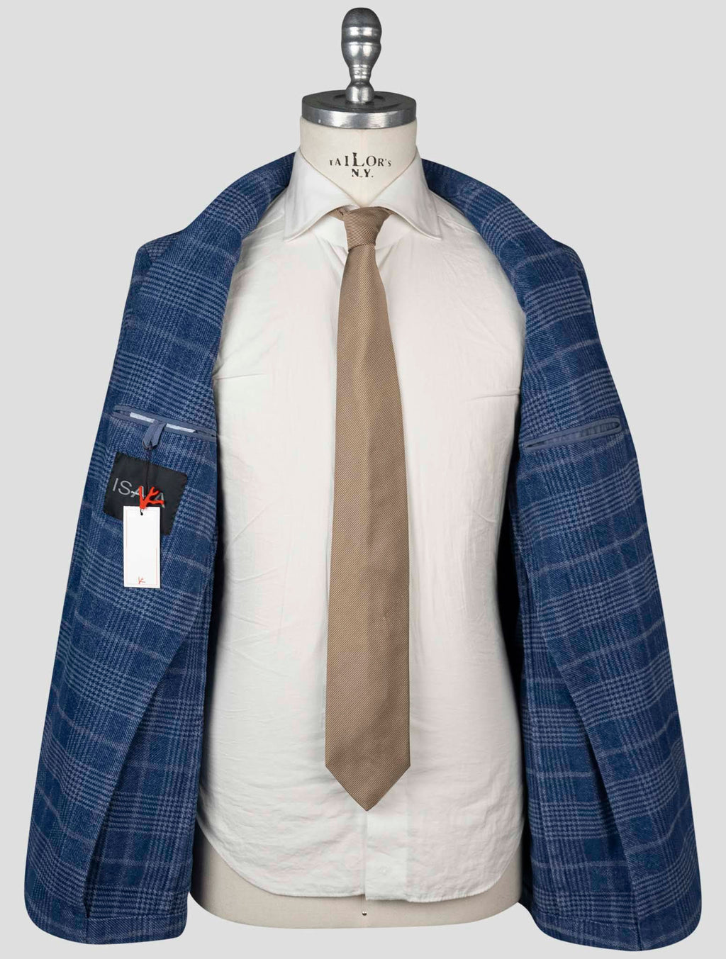 Isaia Blue Cotton Ea Blazer
