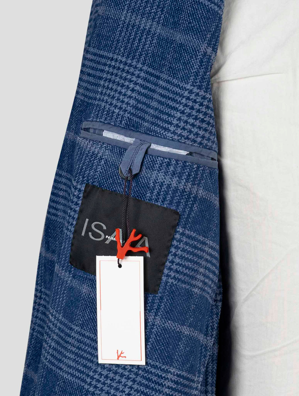 Isaia Blue Cotton Ea Blazer