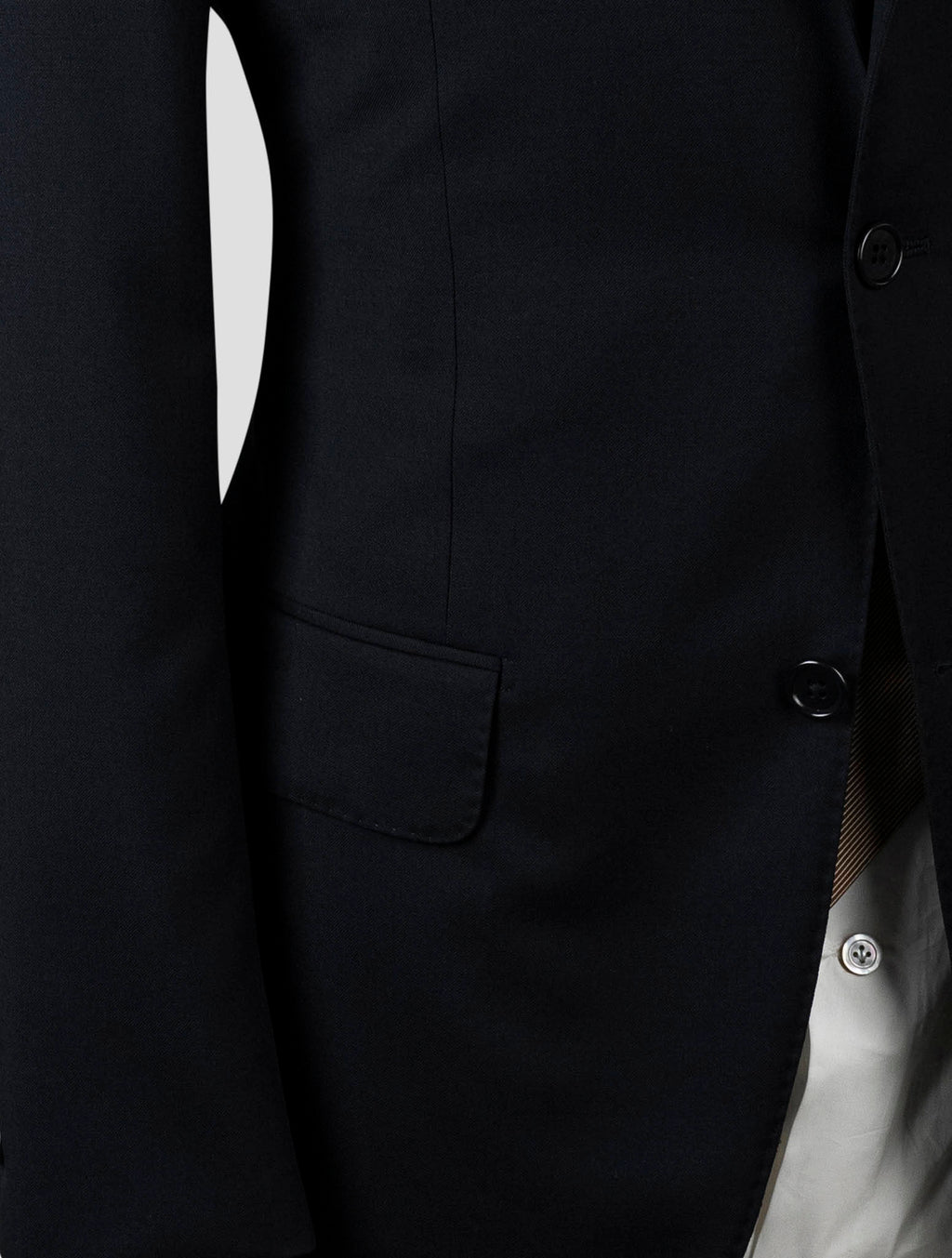 Isaia Black Wool Blazer