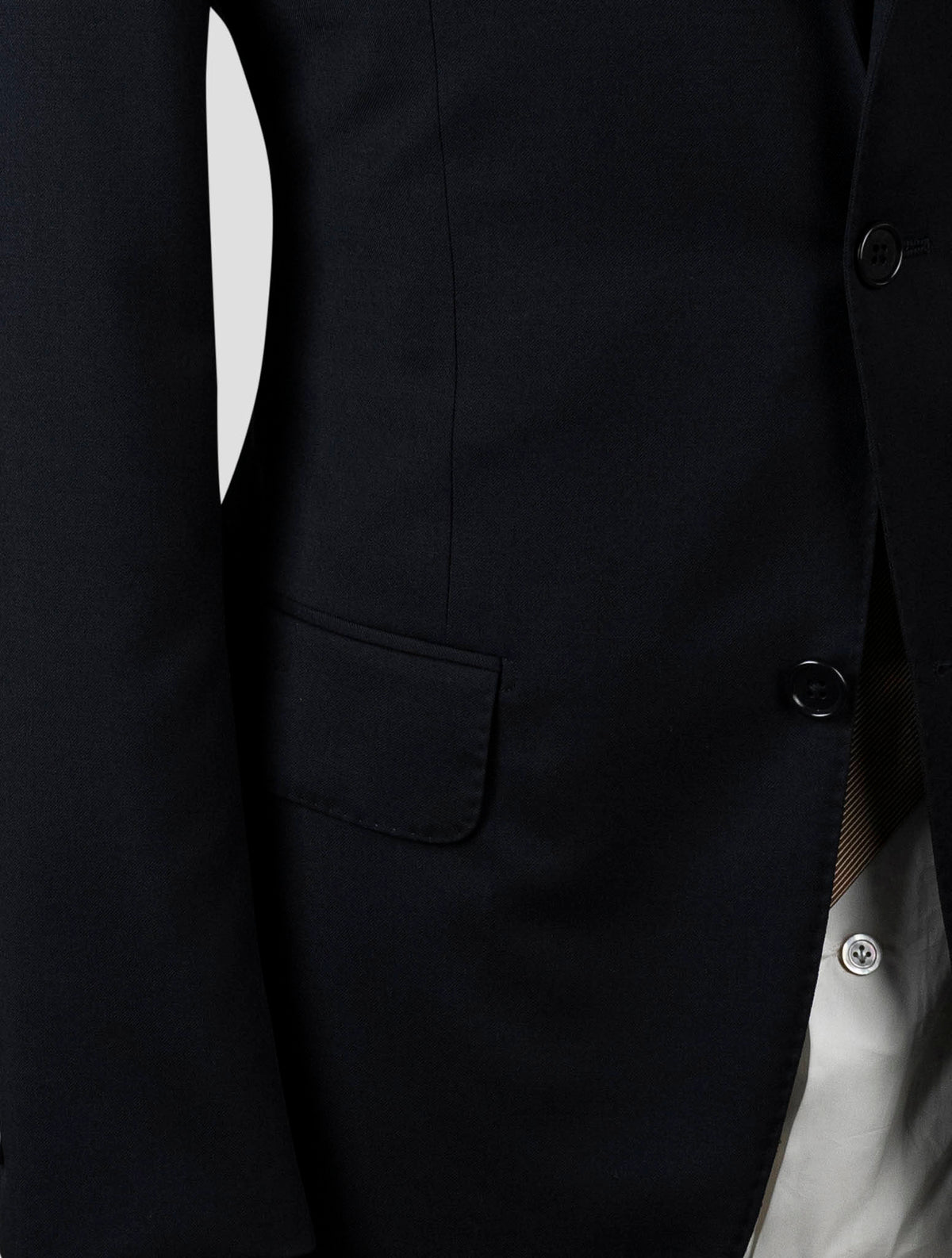 Isaia Black Wool Blazer