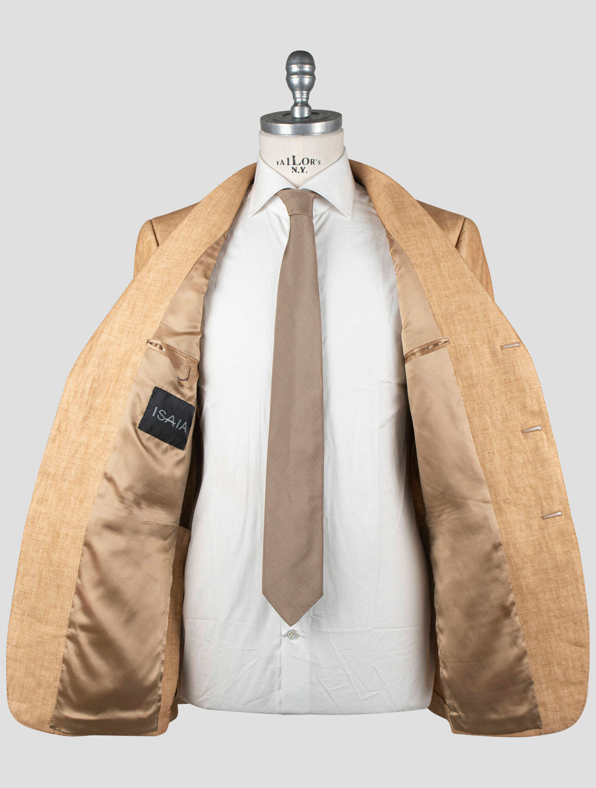 Isaia Orange Linen Blazer