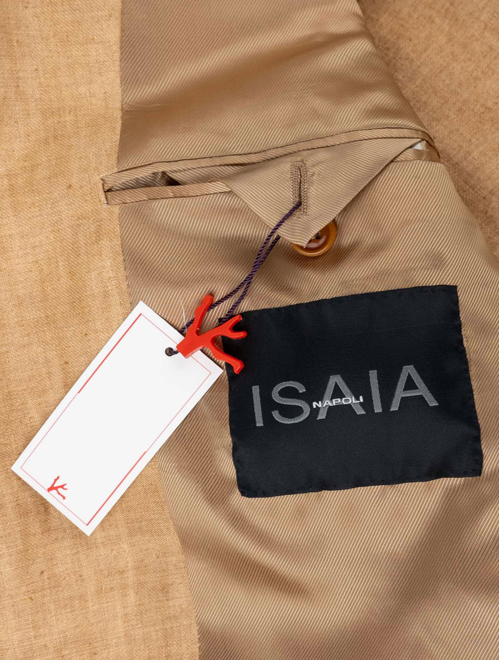 Isaia Orange Linen Blazer