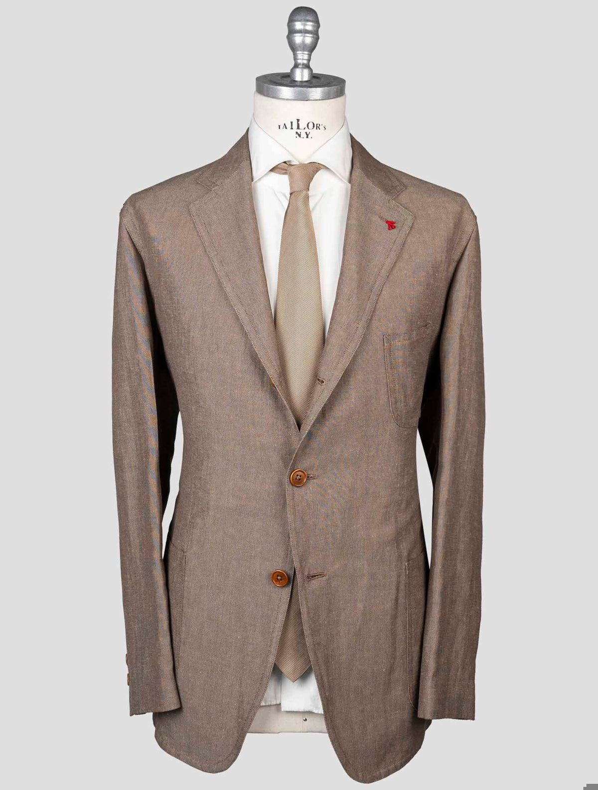 Isaia Isaia Brown Wool Linen Blazer Light Brown 000