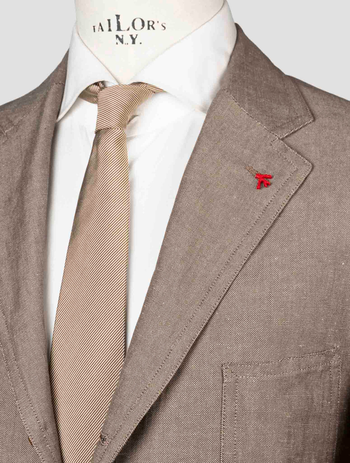 Isaia Brown Wool Linen Blazer