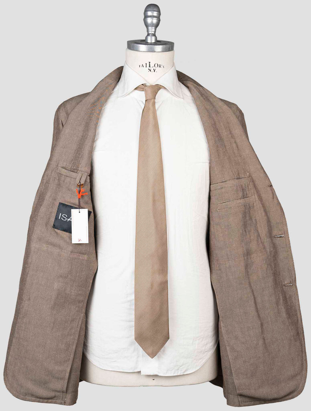 Isaia Brown Wool Linen Blazer