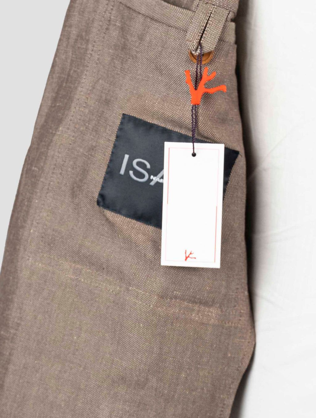 Isaia Brown Wool Linen Blazer