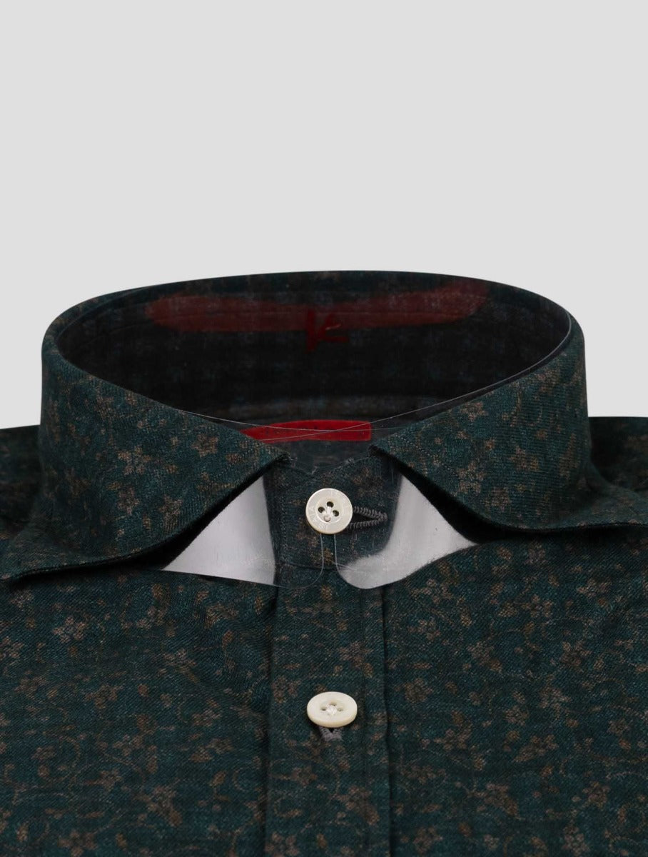 Isaia Green Cotton Shirt