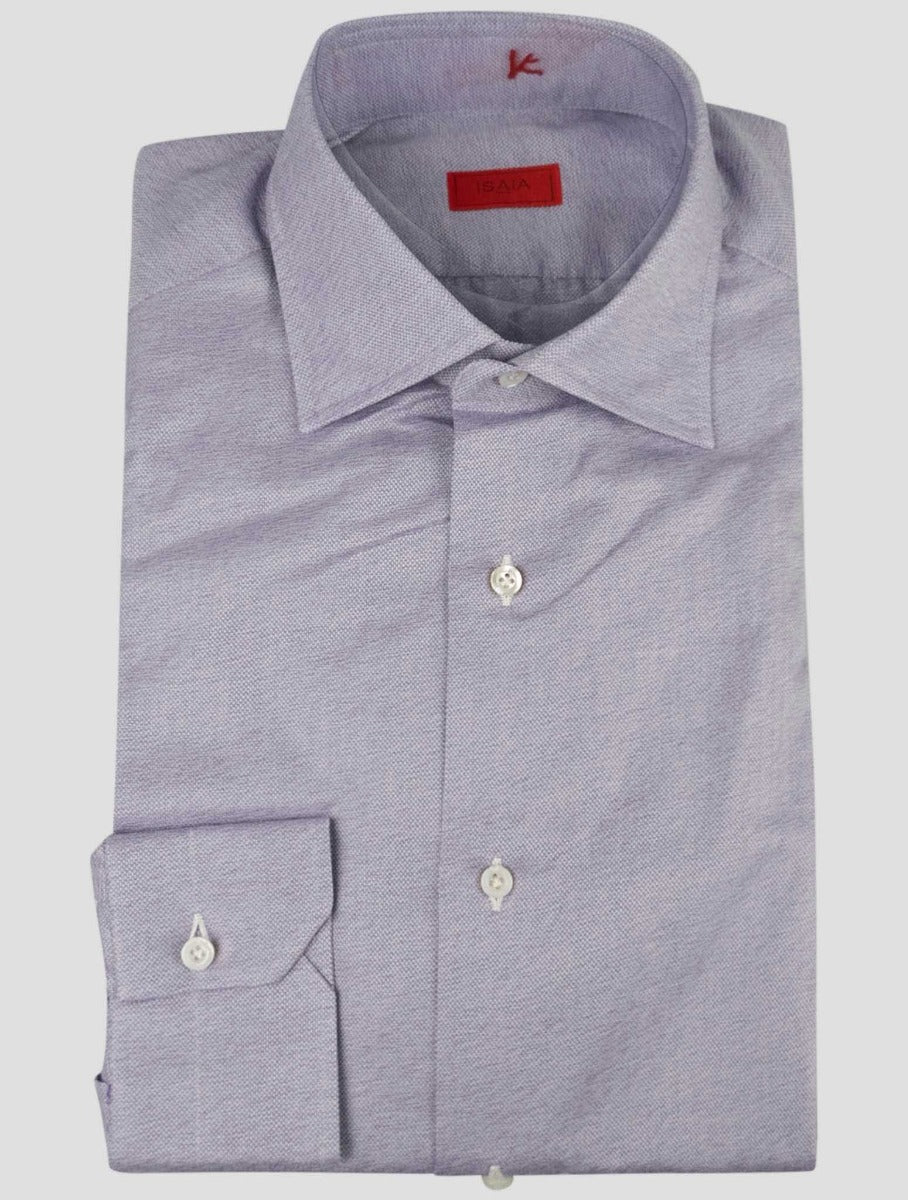 Isaia Purple Cotton Shirt