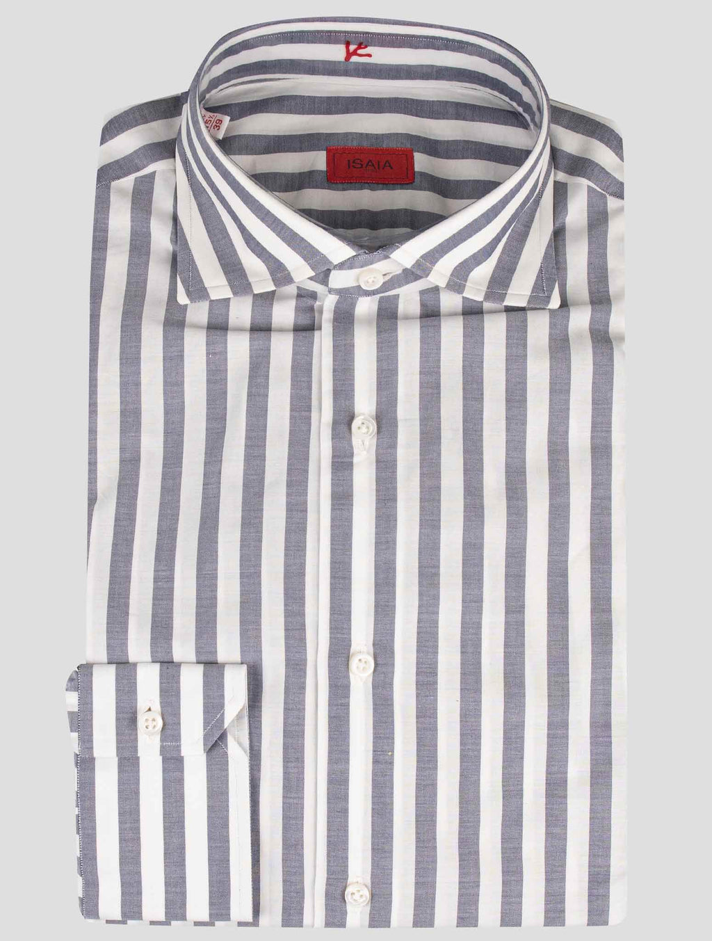 Isaia Light Blue White Cotton Shirt