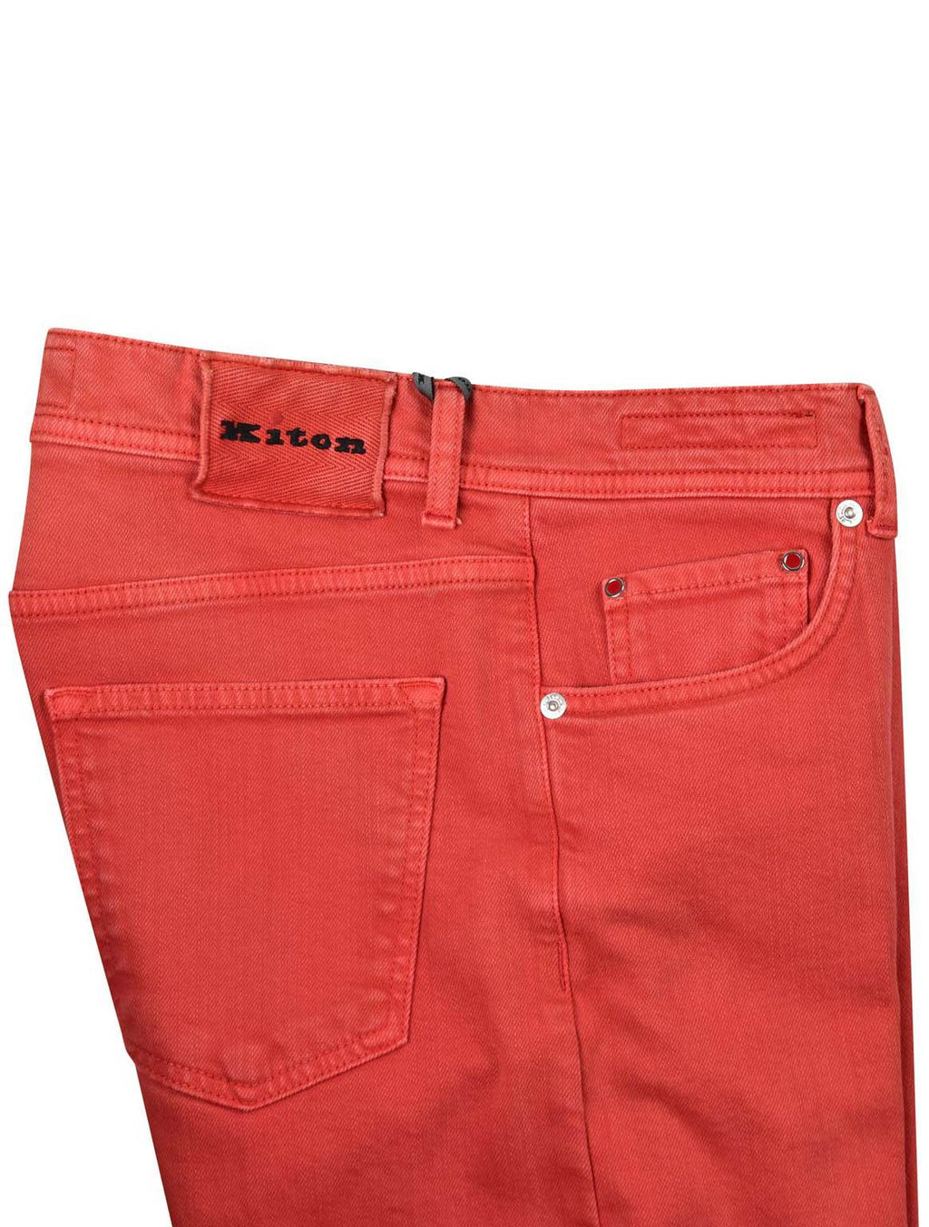 Kiton Red Cotton Ea Jeans