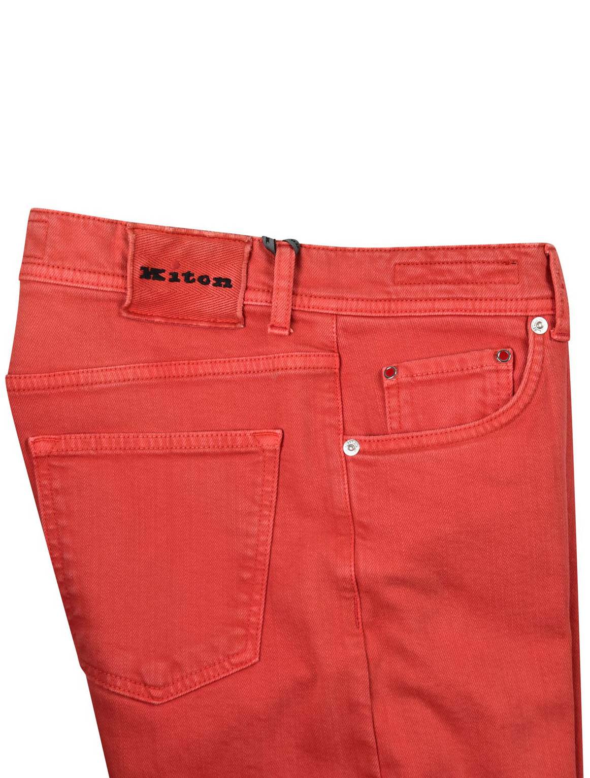 Kiton Red Cotton Ea Jeans