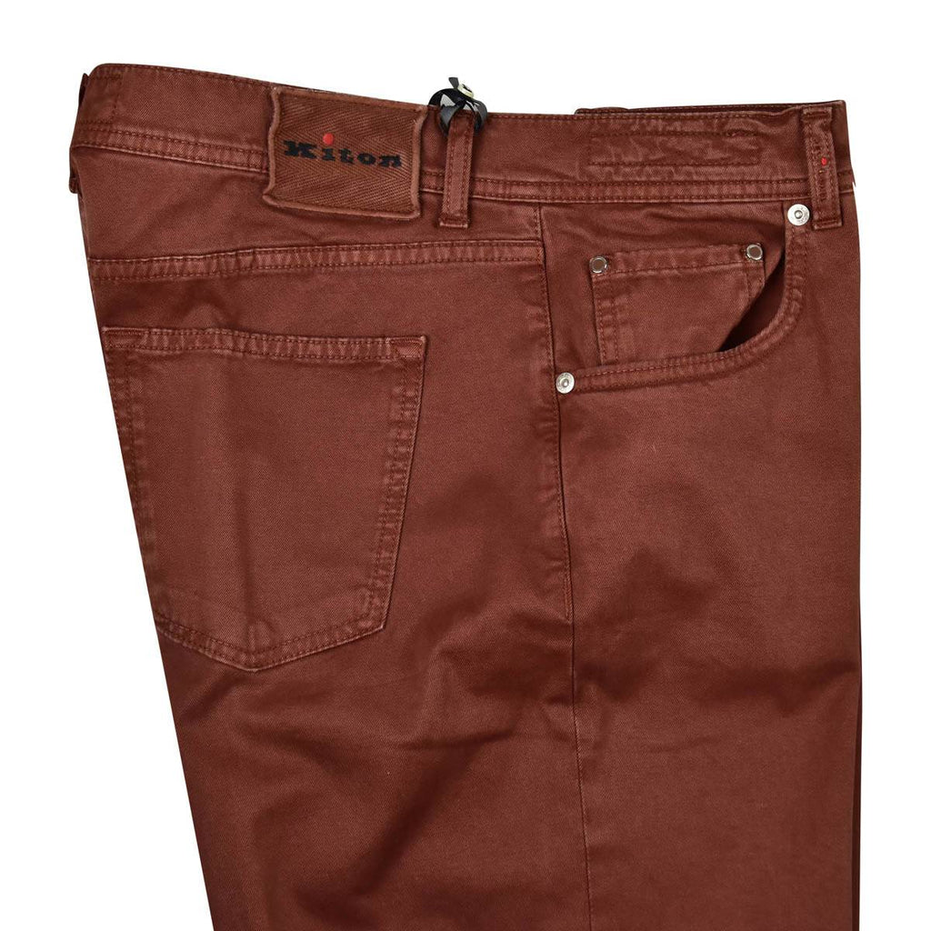 KITON Burgundy Cotton Ea Jeans