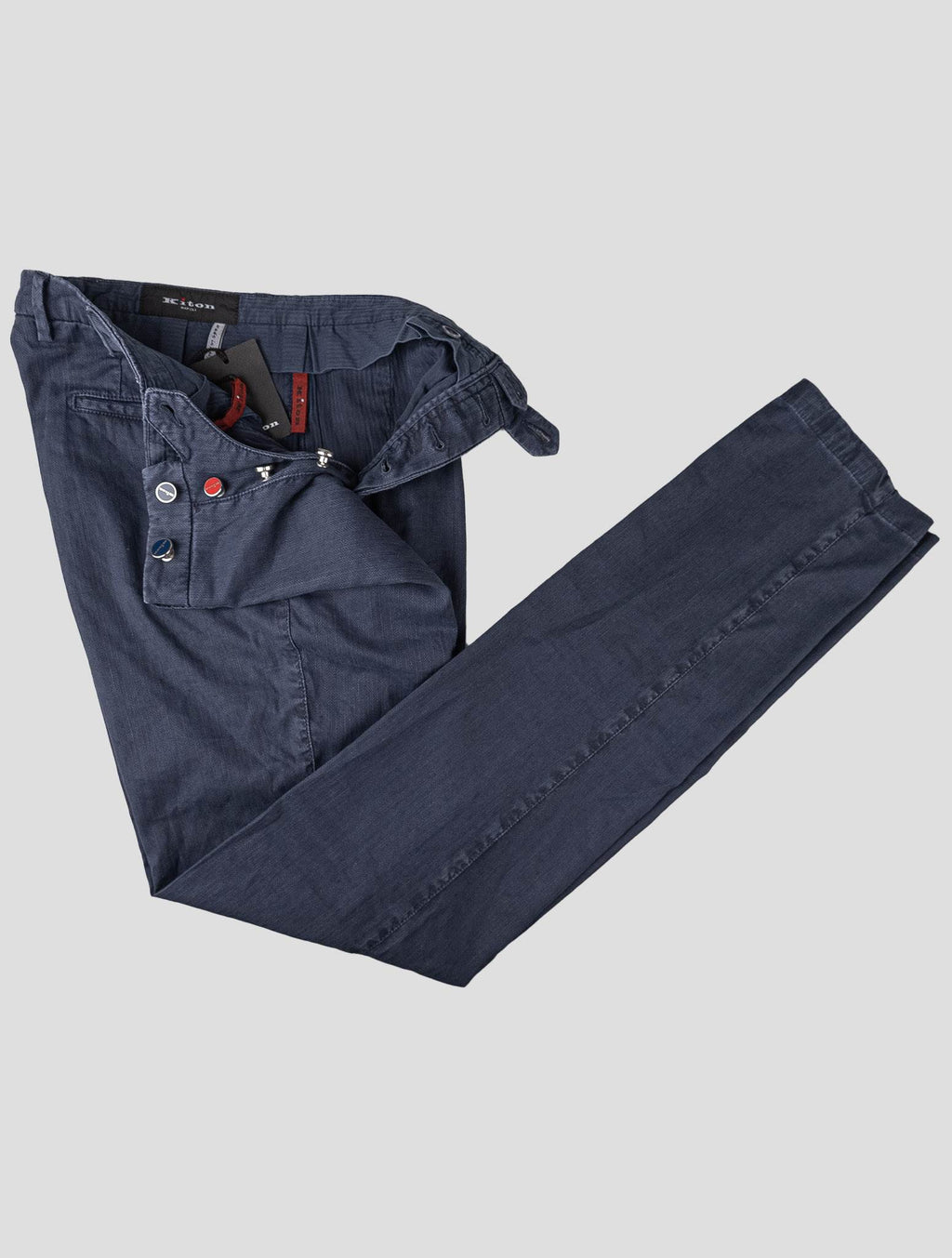 Kiton KITON Blue Linen Cotton Ea Pants Blue 001