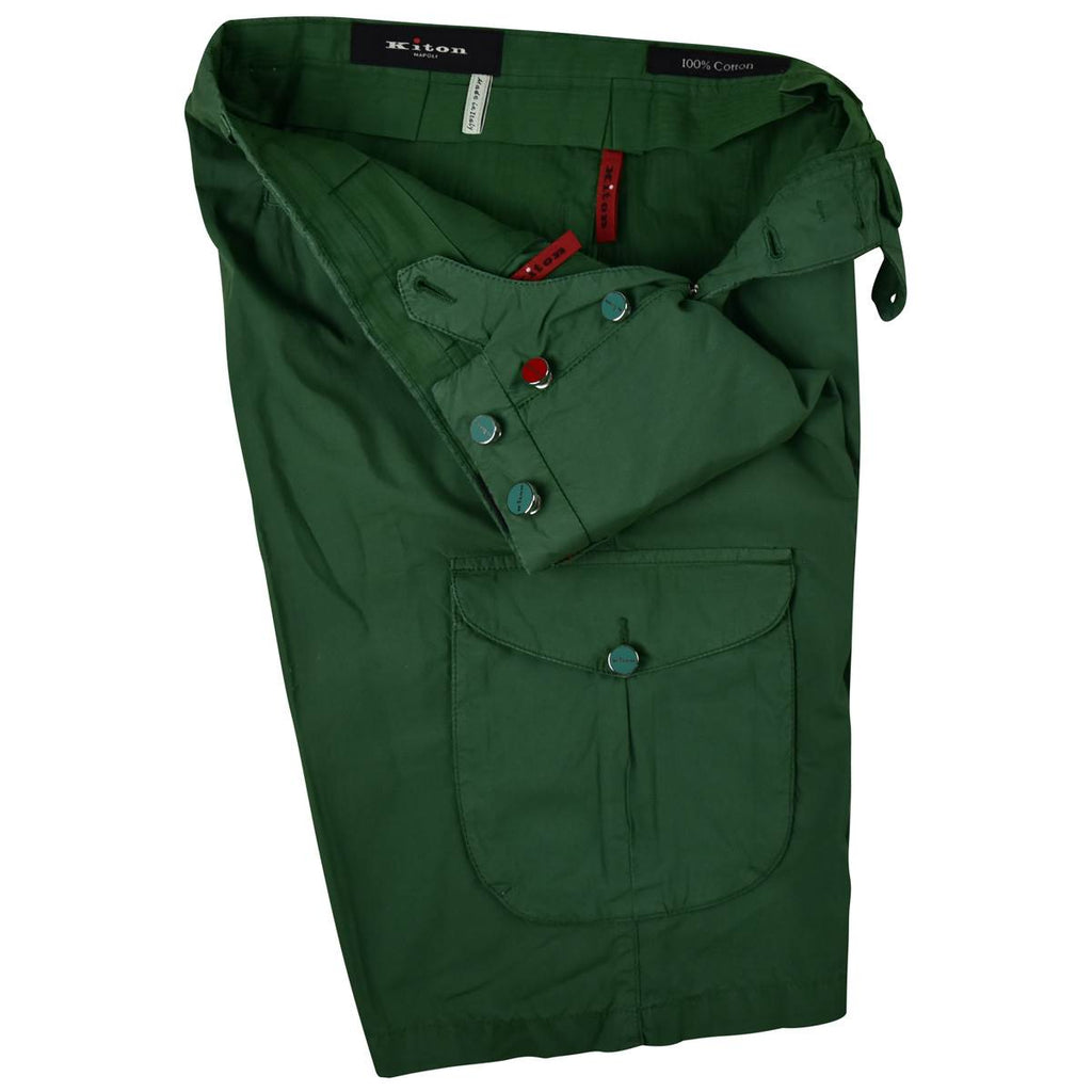 KITON Green Cotton Short Pants