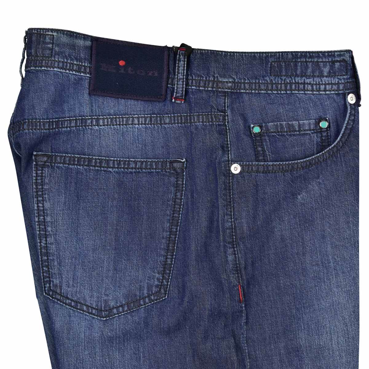 KITON Blue Cotton Jeans