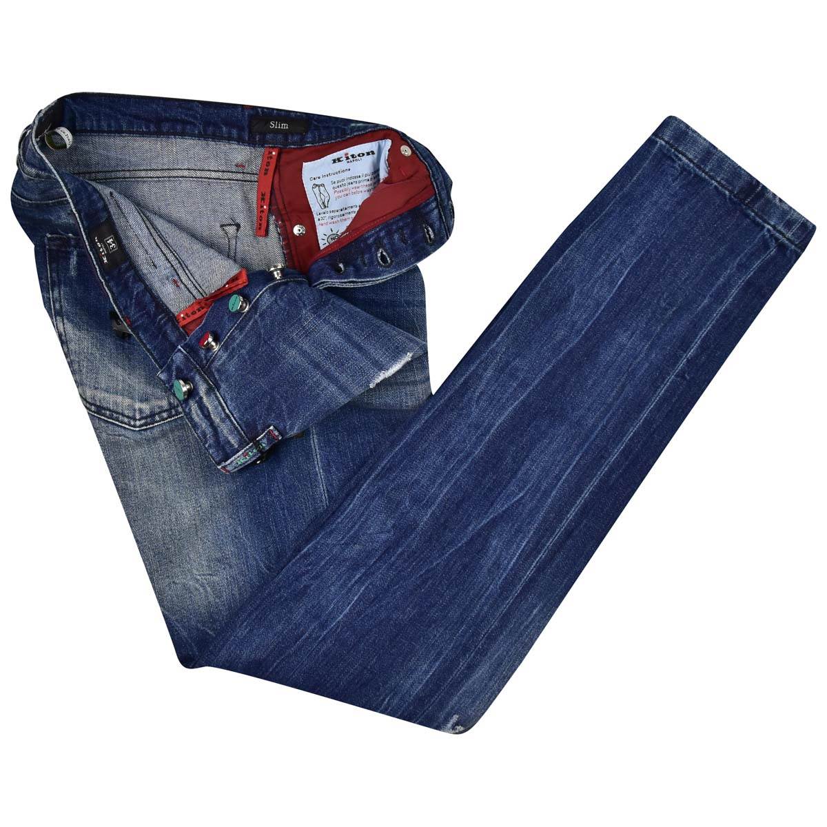 Kiton KITON Blue Cotton Ea Jeans Blue 001