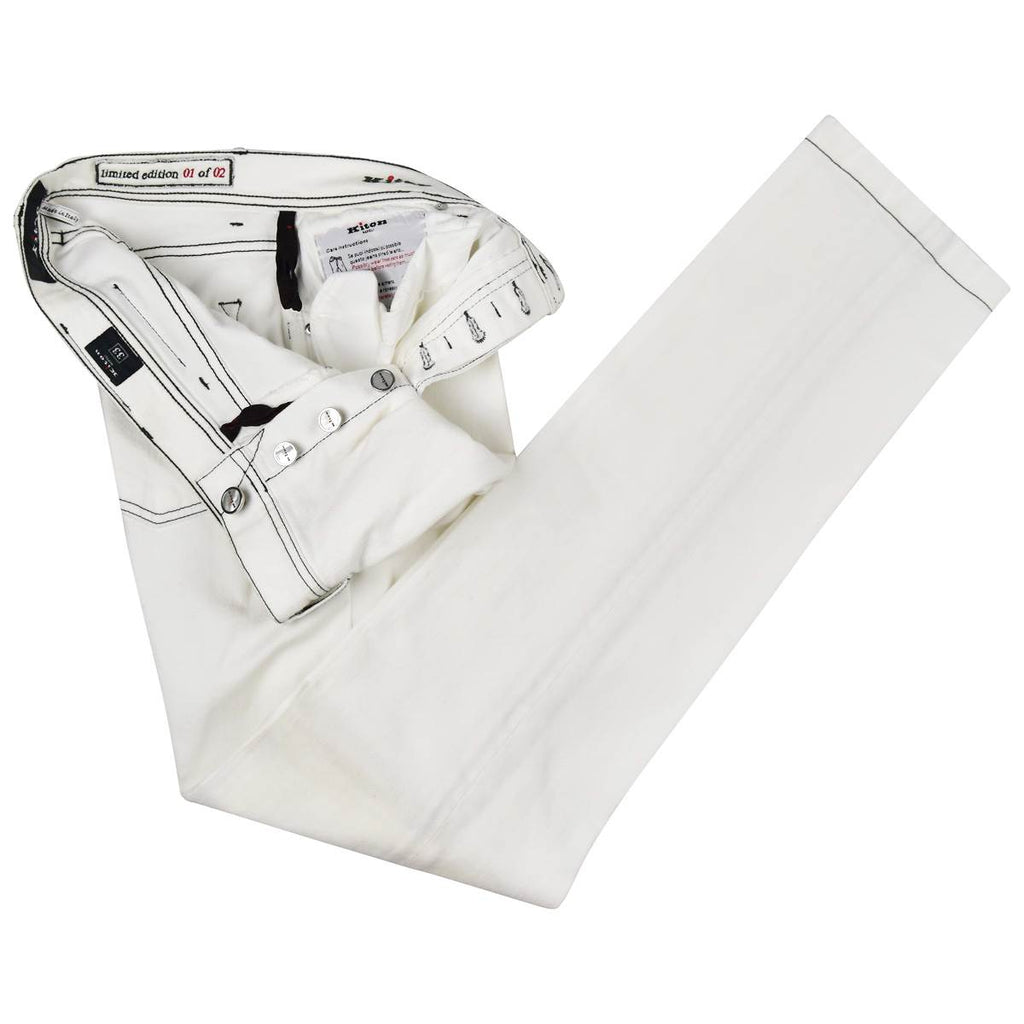 KITON White Cotton Ea Limited Edition Jeans