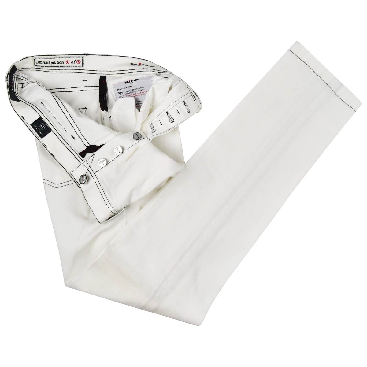 KITON White Cotton Ea Limited Edition Jeans