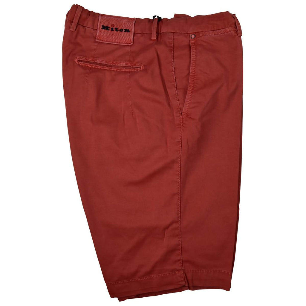 KITON Light Red Cotton Silk Ea Short Pants