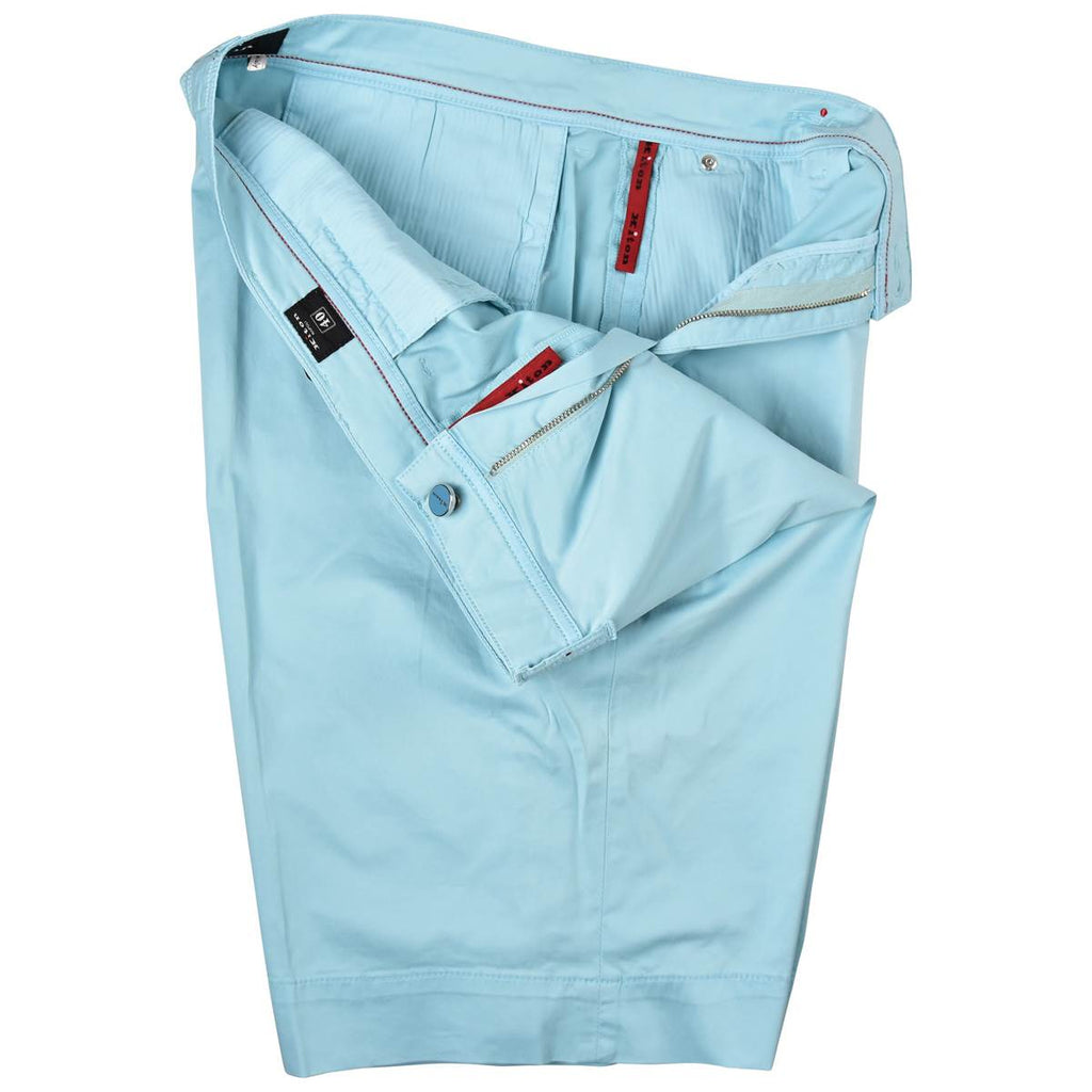 KITON Light Blue Cotton Ea Short Pants