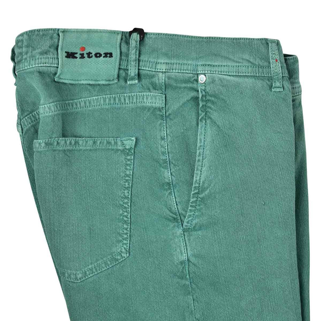 KITON Green Linen Cotton Pants