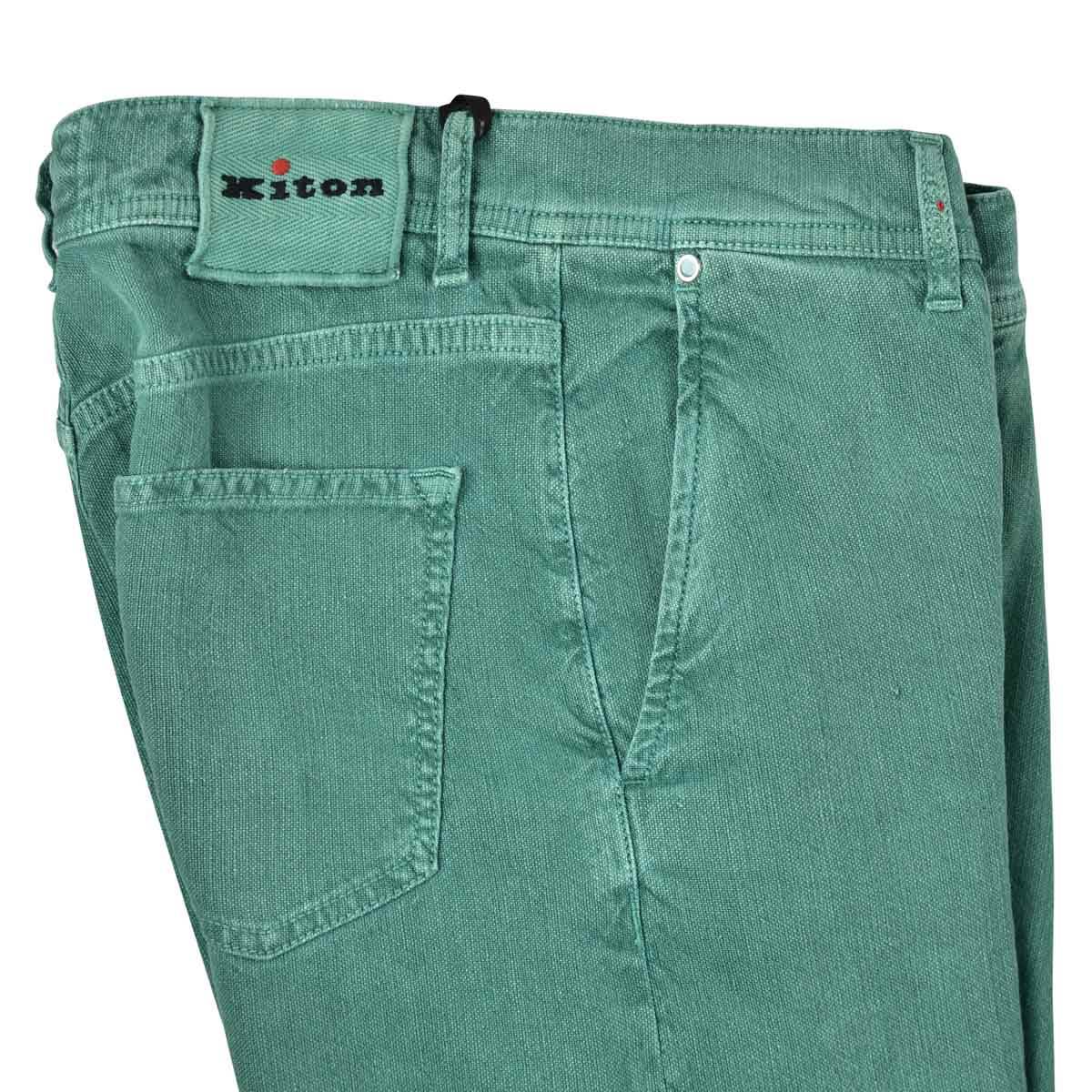 KITON Green Linen Cotton Pants