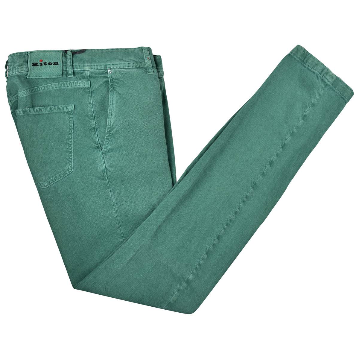 KITON Green Linen Cotton Pants