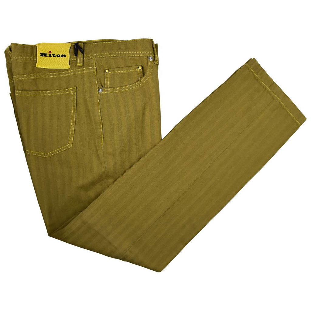 Kiton KITON Yellow Cotton Virgin Wool Ea Jeans Yellow 000