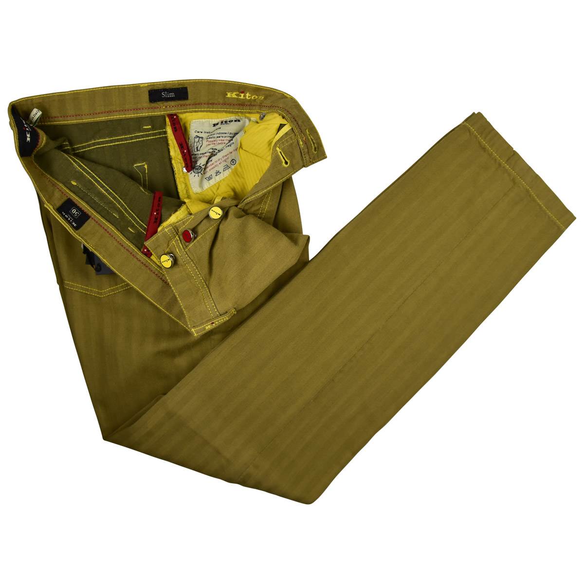KITON Yellow Cotton Virgin Wool Ea Jeans