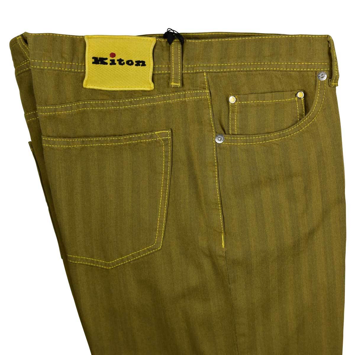 KITON Yellow Cotton Virgin Wool Ea Jeans