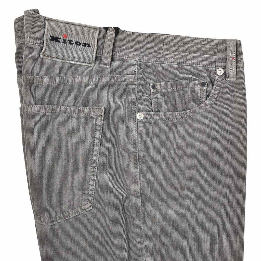 KITON Gray Cotton Ea Velvet Jeans
