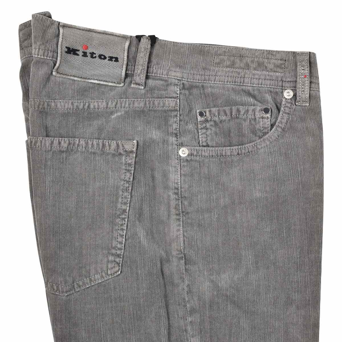 KITON Gray Cotton Ea Velvet Jeans